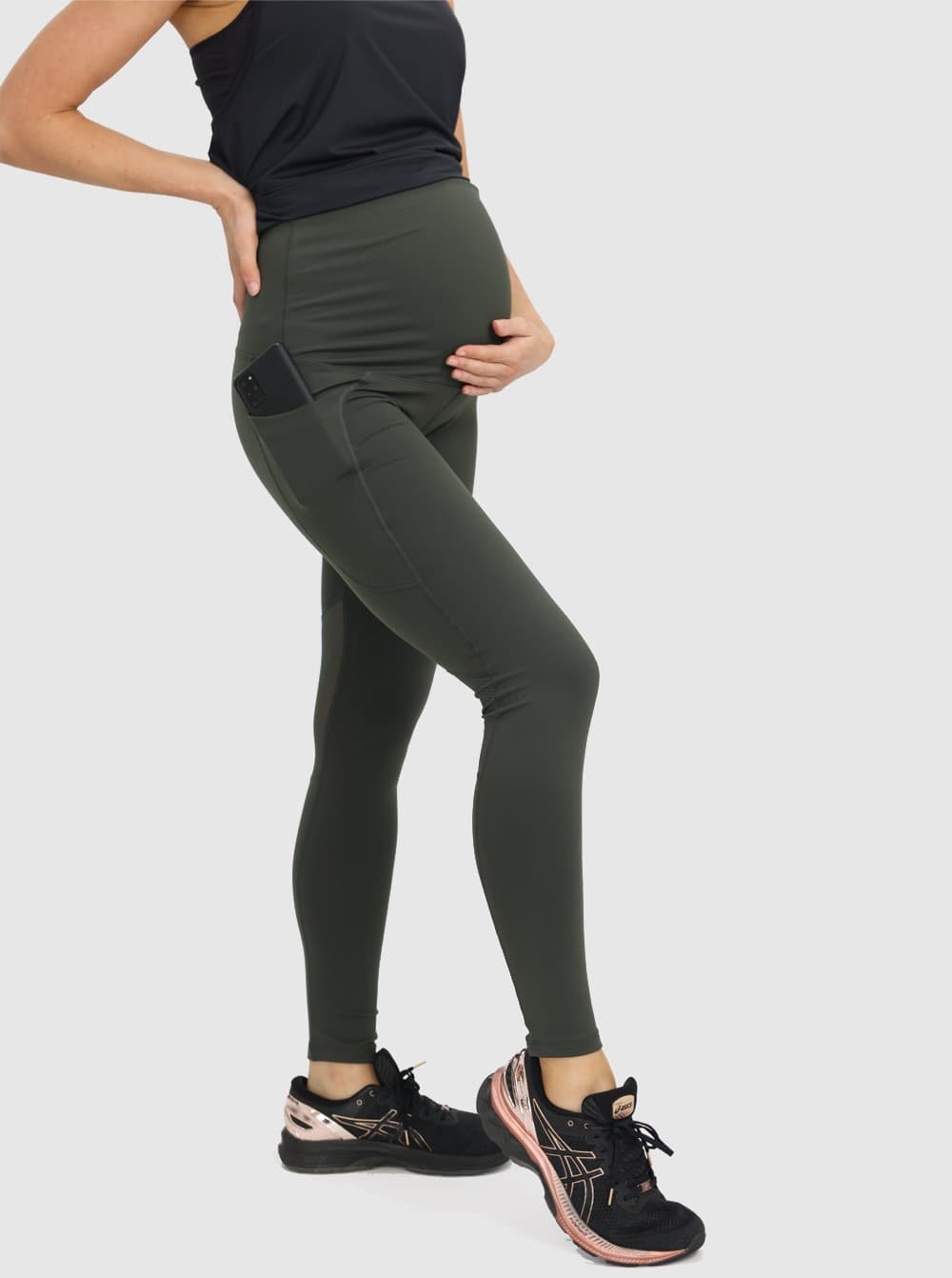 Main view - Full length Maternity Leggings - Green (6621384376414)