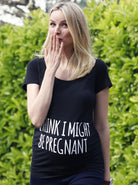 Basic Maternity Slogan Fitted Tee - I Think I might Be Pregnant - Angel Maternity - Maternity clothes - shop online (9984359814)