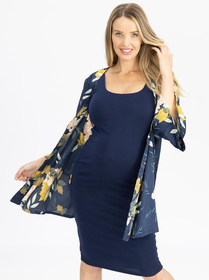 Maternity Blooming Sateen Nursing Wrap Top - Floral - Angel Maternity USA (4694365306974)