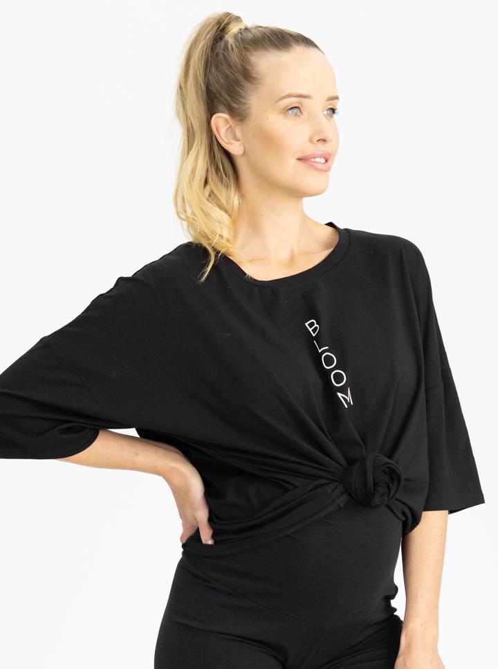 Maternity Loose Fit Oversize Tee In Black top (4801472430174)