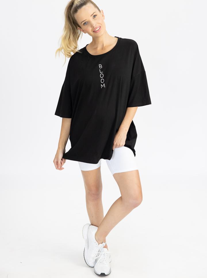Maternity Loose Fit Oversize Tee In Black loose (4801472430174)
