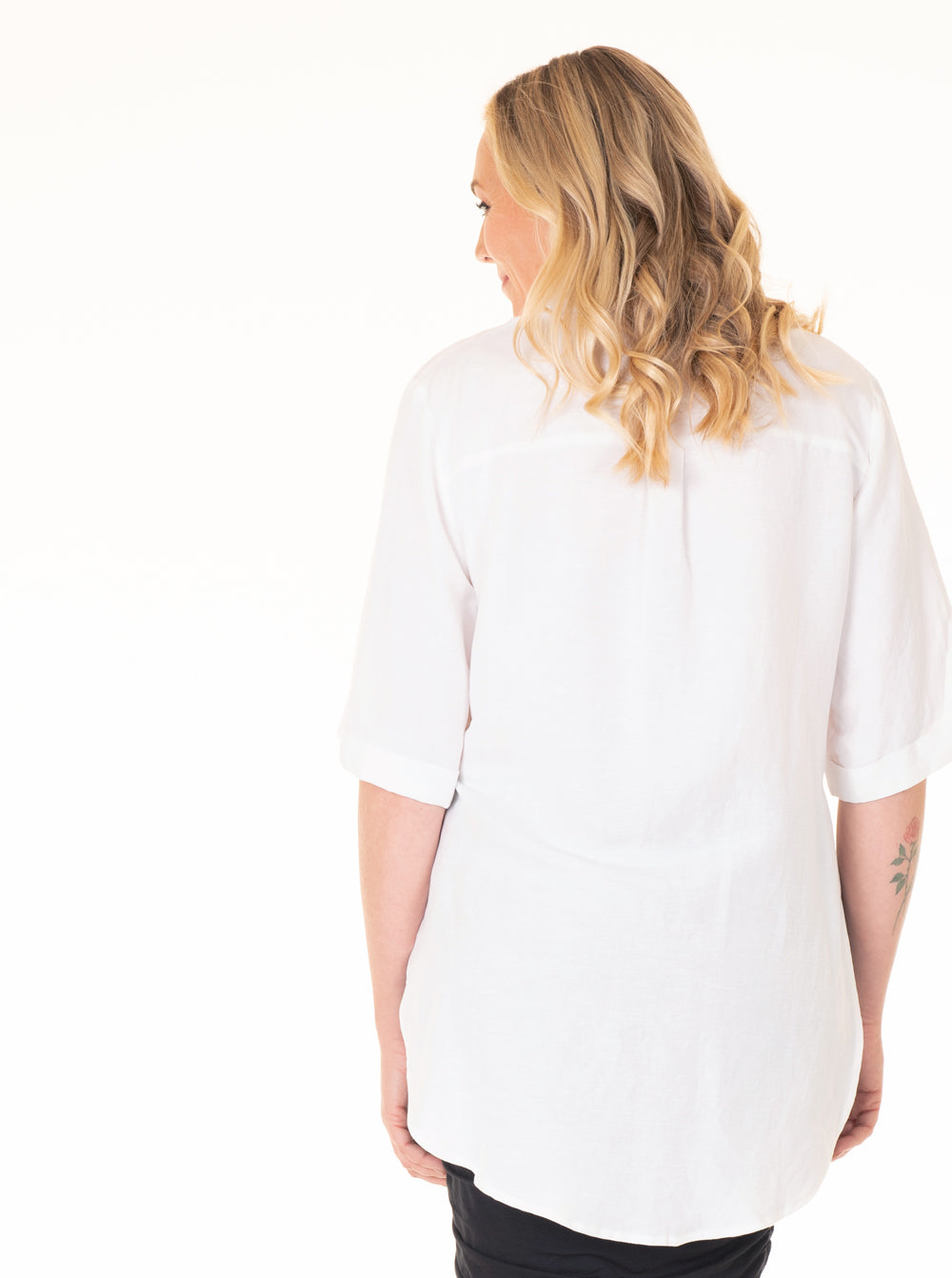 Maternity Linen Blend Button Nursing Shirt - Angel Maternity USA (4373463728222)