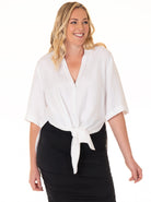 Maternity Linen Blend Button Nursing Shirt - Angel Maternity USA (4373463728222)