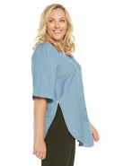 Maternity Linen Blend Button Nursing Shirt - Angel Maternity USA (4373463728222)