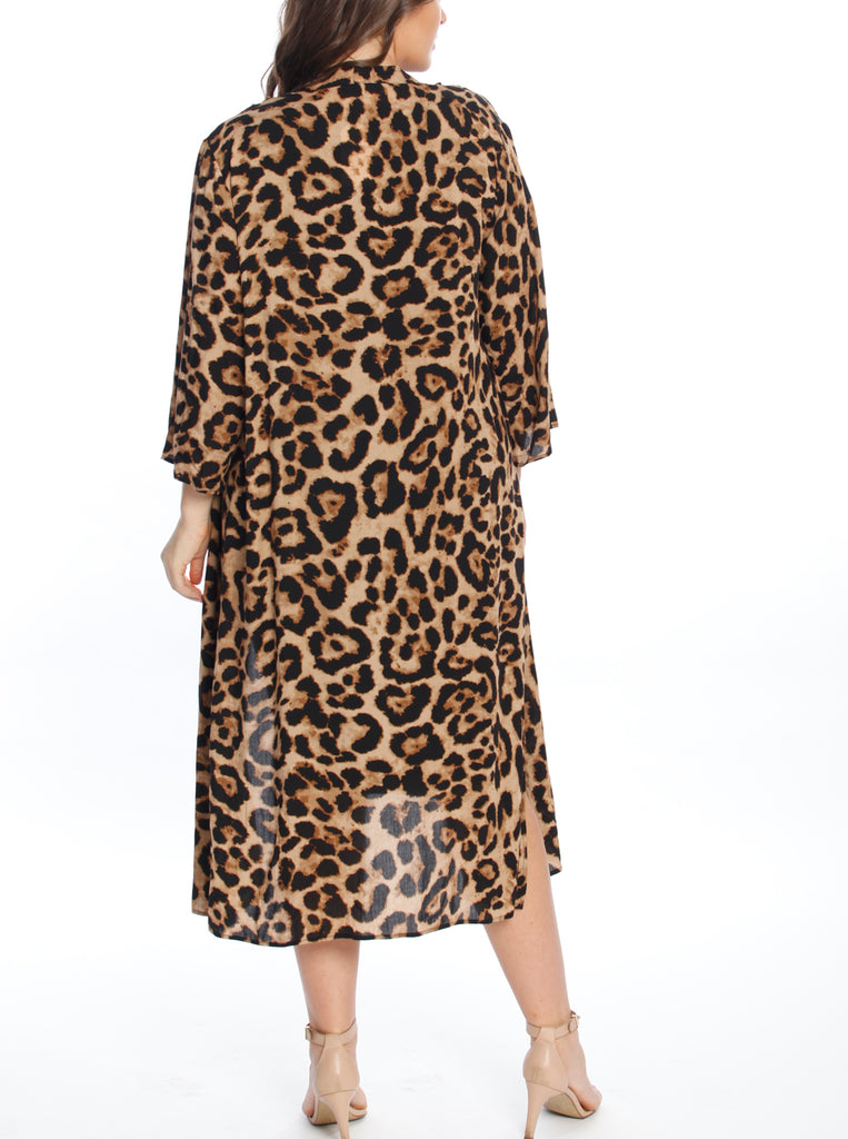 Maternity Long Cardigan in Leopard Print - Angel Maternity USA (3853262422110)
