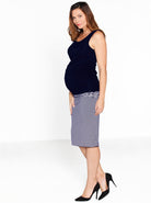Side view - Reversible Maternity Skirt in Navy Stripes (3483402633310)