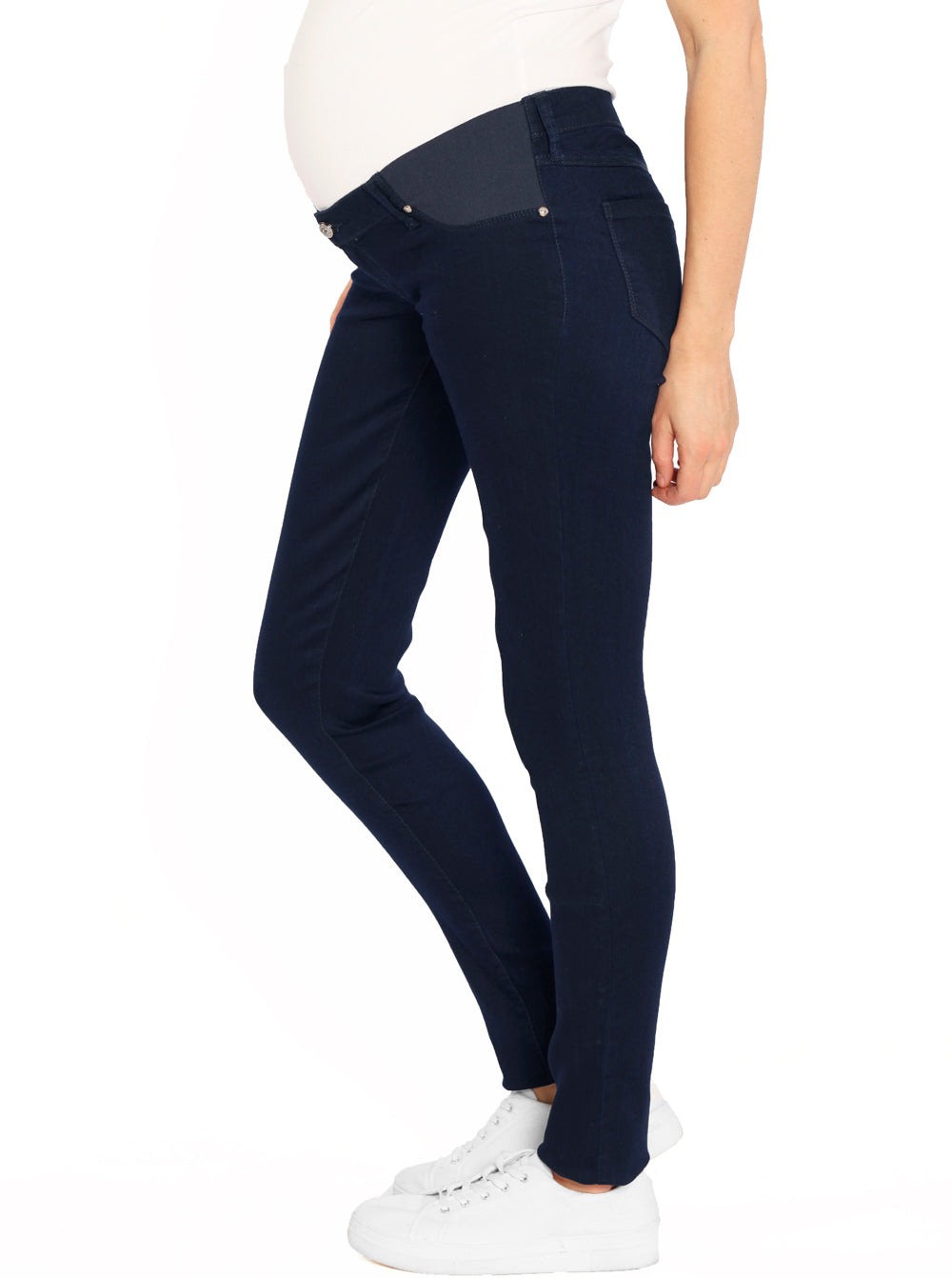 Maternity Comfortable Stretch Slim Jeans in Navy - Angel Maternity USA (1580078760030)