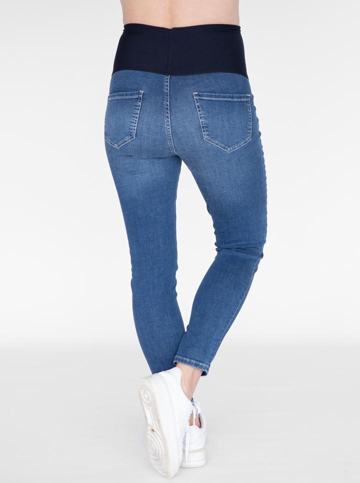Back view - Over the Bump High Waist Slim Maternity Denim Jeans (4828530704478)