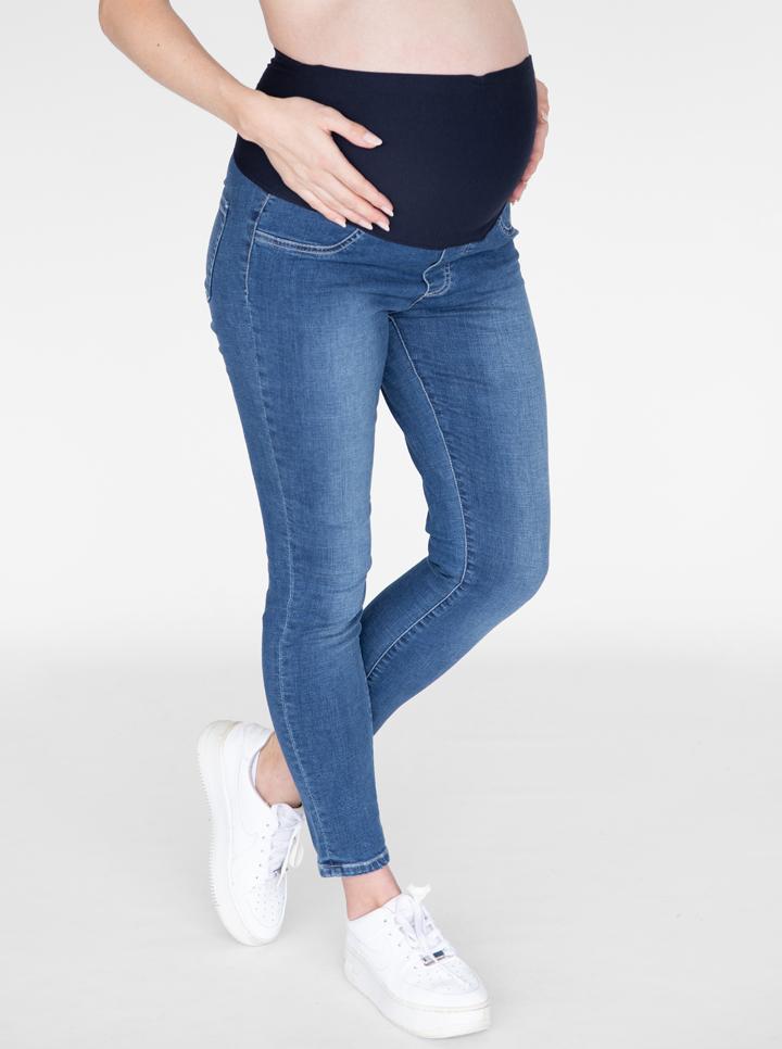 Over the Bump Maternity Skinny Denim Jeans in Mid Blue – Angel Maternity USA