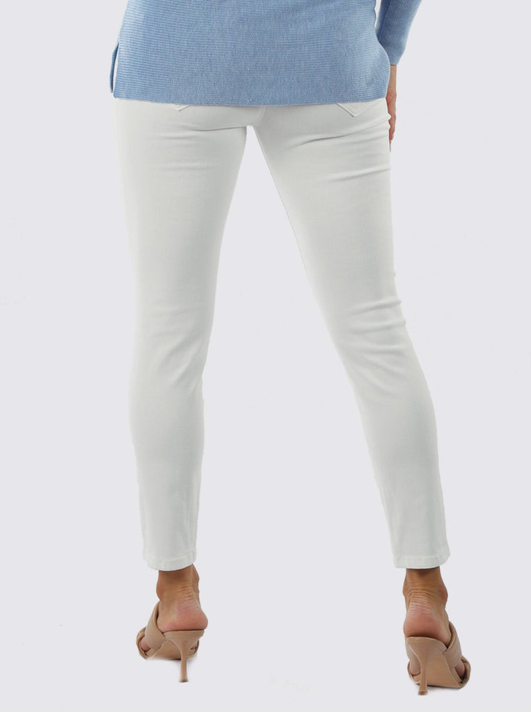 Back view - White Maternity Over the Bump Skinny Maternity Jeans Denim (6621382082654)