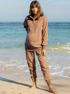 Calla Maternity Sweatshirt Top in Iced Coffee (6708902854759) (6728284831838)