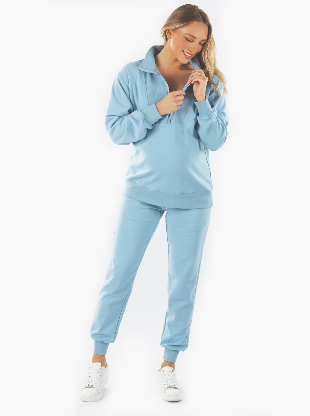 Calla Maternity Tracksuit Set in light Blue (6625143390302)