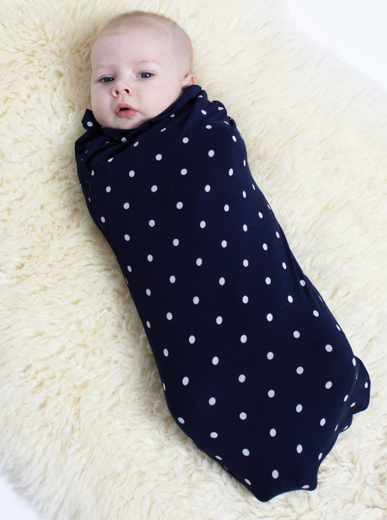 Baby pouch - Maternity Top & Pants Pajamas Set - Navy Polkadots - Angel Maternity USA (4697165594718)