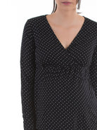 Front view - V-Neck Top and Lounge Pants Sleep Set - Polka Dot - Angel Maternity USA (4376025727070)