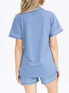 Maternity and Nursing Pyjama Set in Blue - Angel Maternity USA (4801471250526)