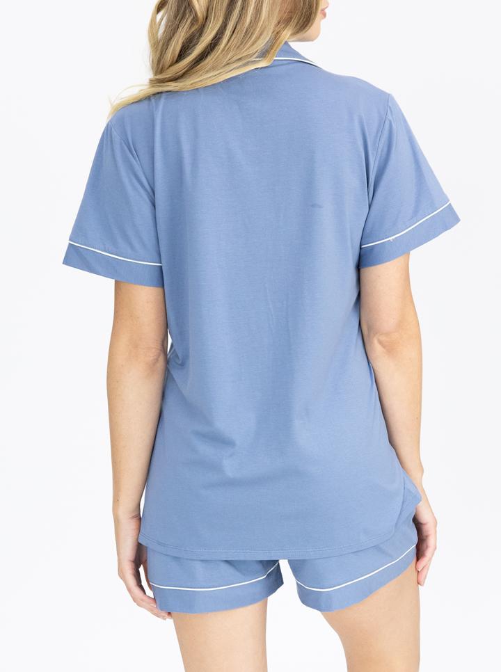 Maternity and Nursing Pyjama Set in Blue - Angel Maternity USA (4801471250526)