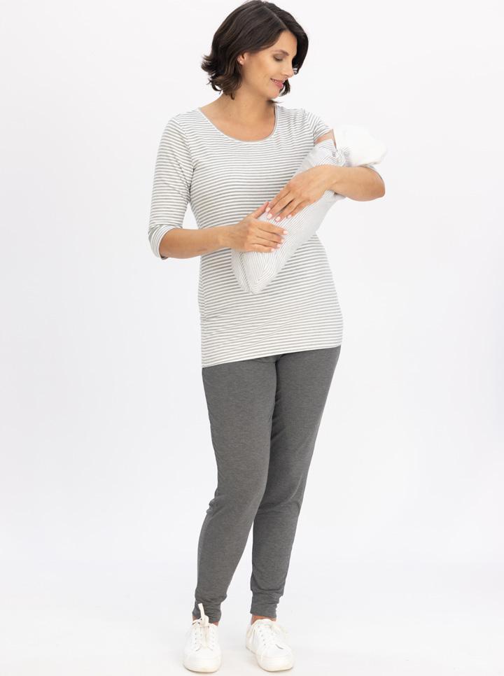 Maternity Loungewear Set with Long Sleeve Top & Bamboo Pants (6621383852126)