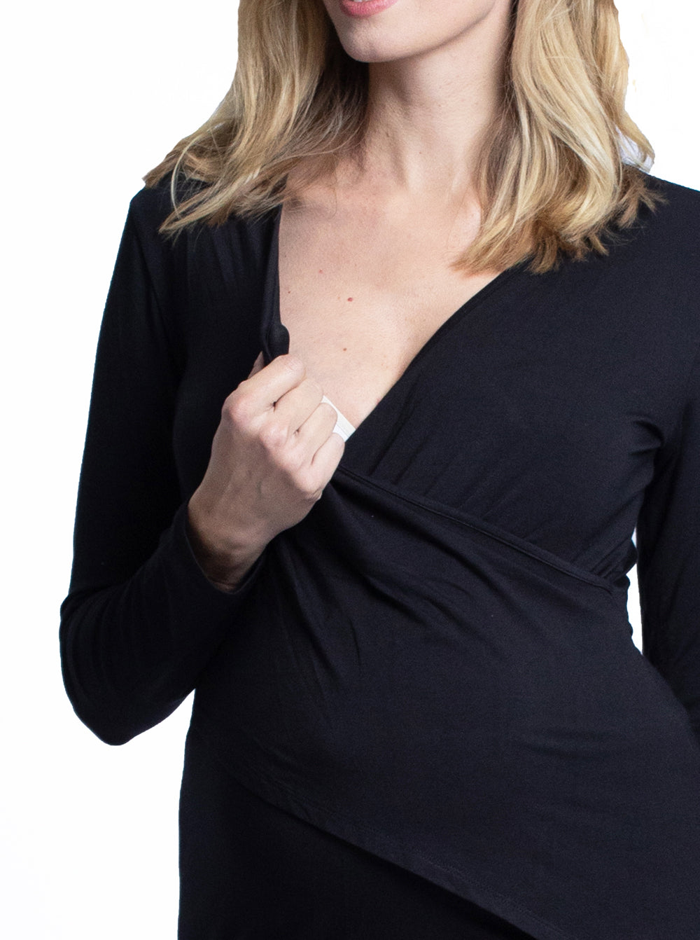 4 Piece Maternity & Nursing Lounge Outfit - Black & Burgundy - Angel Maternity USA (4694344269918)