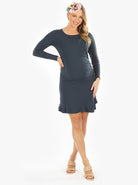 Maternity Long Sleeve Frilled End Bodycon Dress - Angel Maternity - Maternity clothes - shop online (6639688089694)