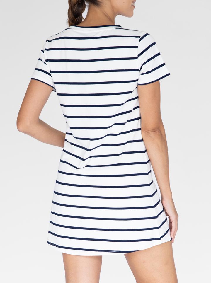 Summer Striped T-Shirt Dress back (4827655766110)