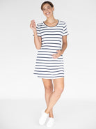 Summer Striped T-Shirt Dress front (4827655766110)