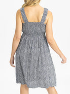 Maternity Summer Rayon Nursing Dress in Navy white pattern (4802025947230)
