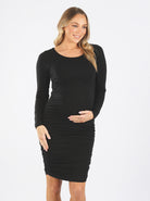 Maternity Bodycon Long sleeve Dress in Black - Angel Maternity - Maternity clothes - shop online (6628396859486)