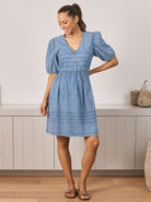 Livie Reversible Maternity Denim Dress from Angel Maternity