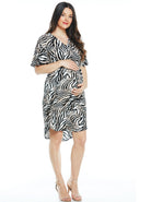 full view - Maternity Bella Short Sleeve Dress - Animal Print - Angel Maternity USA (4376012849246)