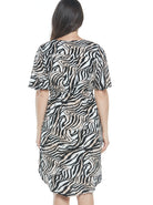 Back view - Maternity Bella Short Sleeve Dress - Animal Print - Angel Maternity USA (4376012849246)