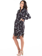 Button Front Nursing Shirt Dress - Floral - Angel Maternity USA (3961107054686)
