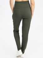 Back view - High Waist Maternity Pants in Khaki (4792057200734)