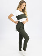 Full view - High Waist Maternity Pants in Khaki (4792057200734)