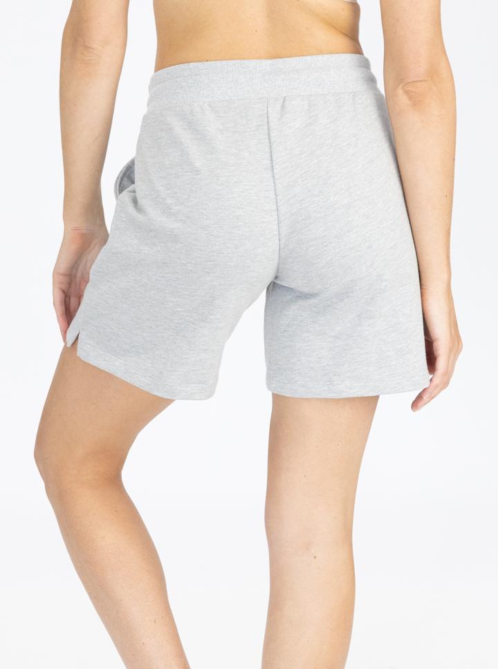 Cotton Maternity Summer Shorts in Marl Grey (4801472692318)