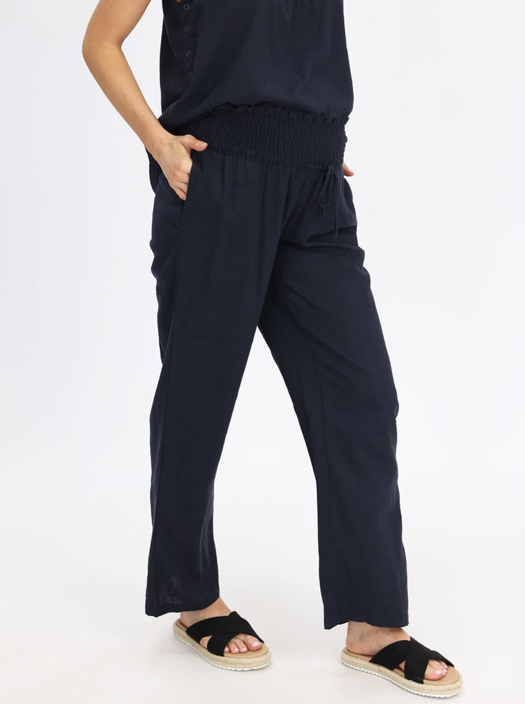 Maternity Linen Pant in Navy - Angel Maternity - Maternity clothes - shop online (6640781951070)
