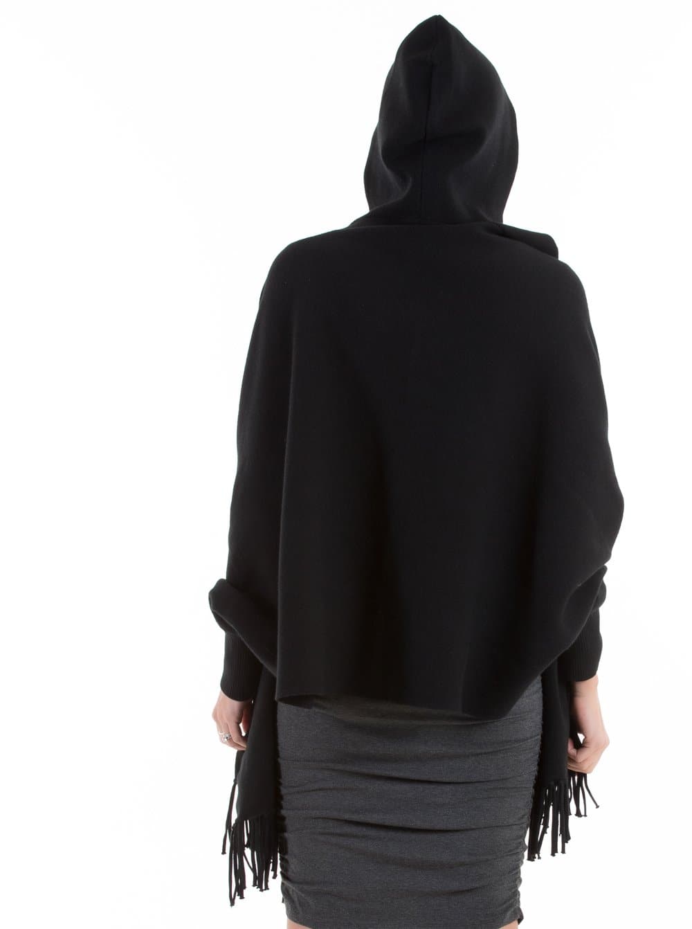 Maternity Wool Blend Winter Cape - Black (3946168221799)
