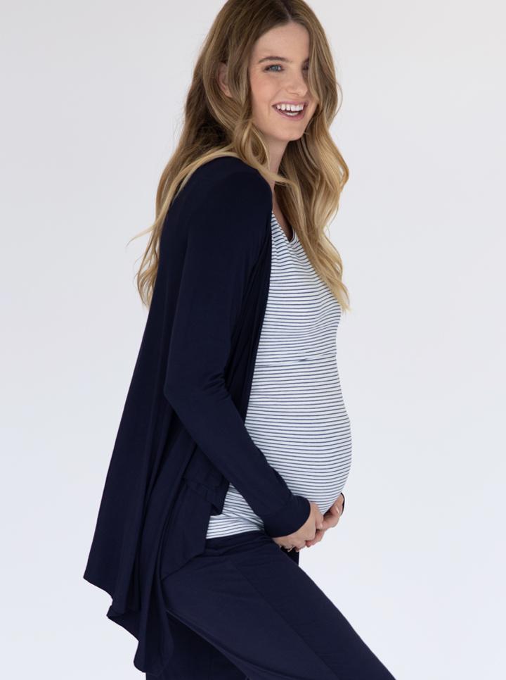 Maternity Waterfall Bamboo Cardigan in Navy - Angel Maternity - Maternity clothes - shop online (188010201109)