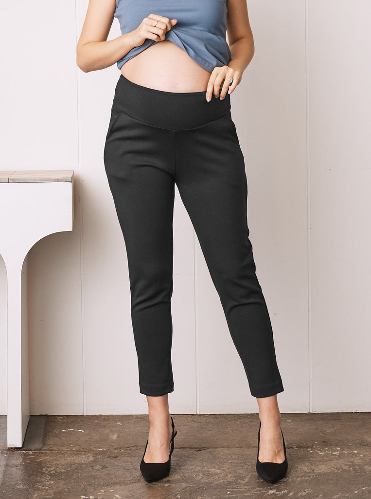 Full Stretch Slim Cut Maternity Work Pants - Ankle Length or Petite (1581995360359) (6732691832926)