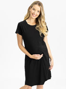 Black Maternity Short Sleeve Dress (4827655831646)