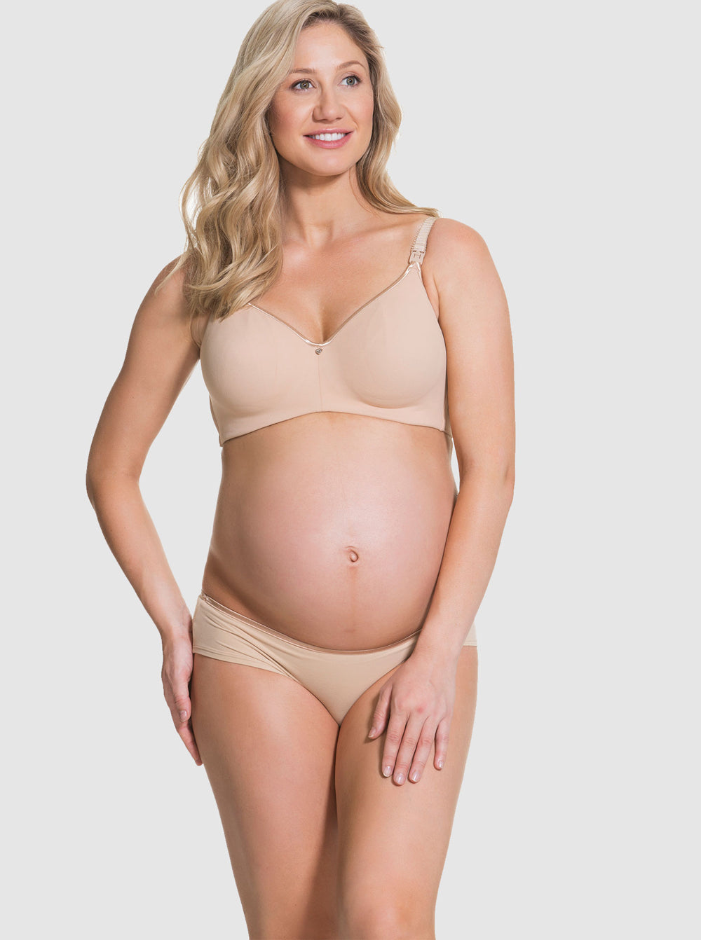 Full view - Cake Maternity Croissant Bikini Brief in Nude  (4734174036062)