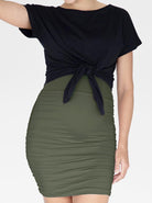 Front view - Maternity Fitted Skirt in Khaki (4802020704350)