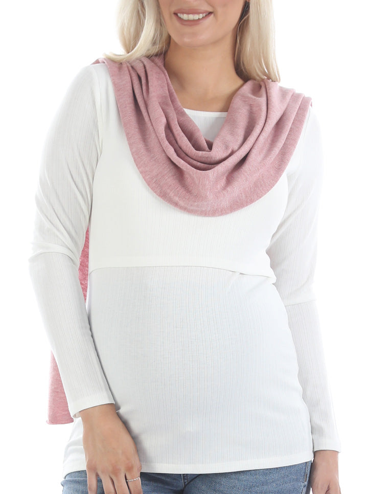 Moozie Mama Luxury Poncho/Scarf Maternity & Nursing Cover in Roseberry (6656645922910)