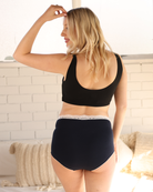 Maternity Sleeping Bamboo Crop top - Black from Angel Maternity