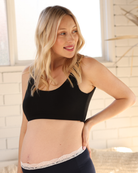 Maternity Sleeping Bamboo Crop top - Black from Angel Maternity