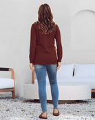 Back view - Maternity polo knit in Brown