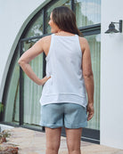 Back View - Maternity asymmetric top white