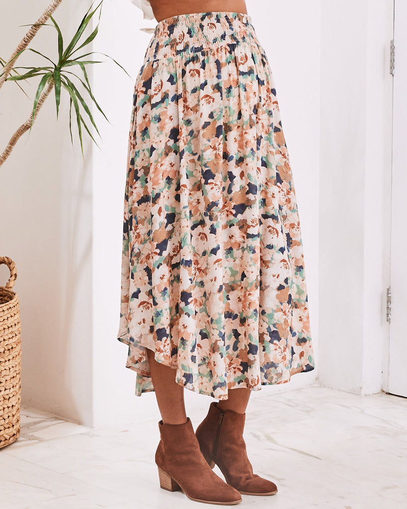 Detail - Maternity midi skirt floral print