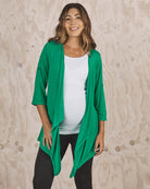 Main view- Maternity nursing cardigan green