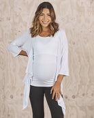 Main view- Maternity nursing cardigan white