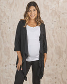 Main view- Maternity nursing cardigan black